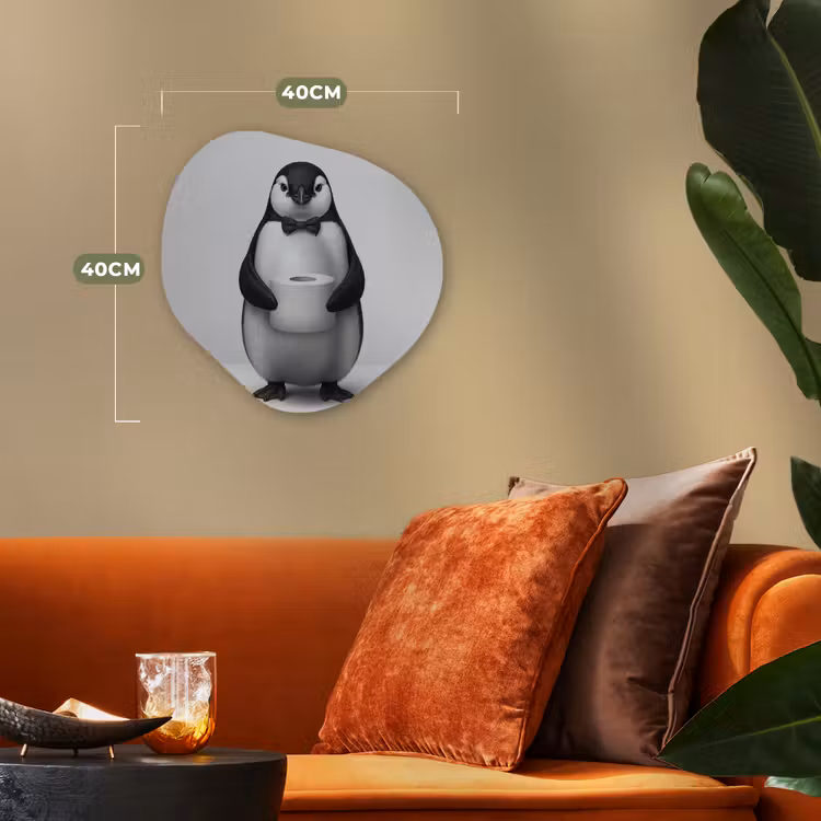Organisch schilderij - Forex - Pinguïn - WC rol - Wit — 4