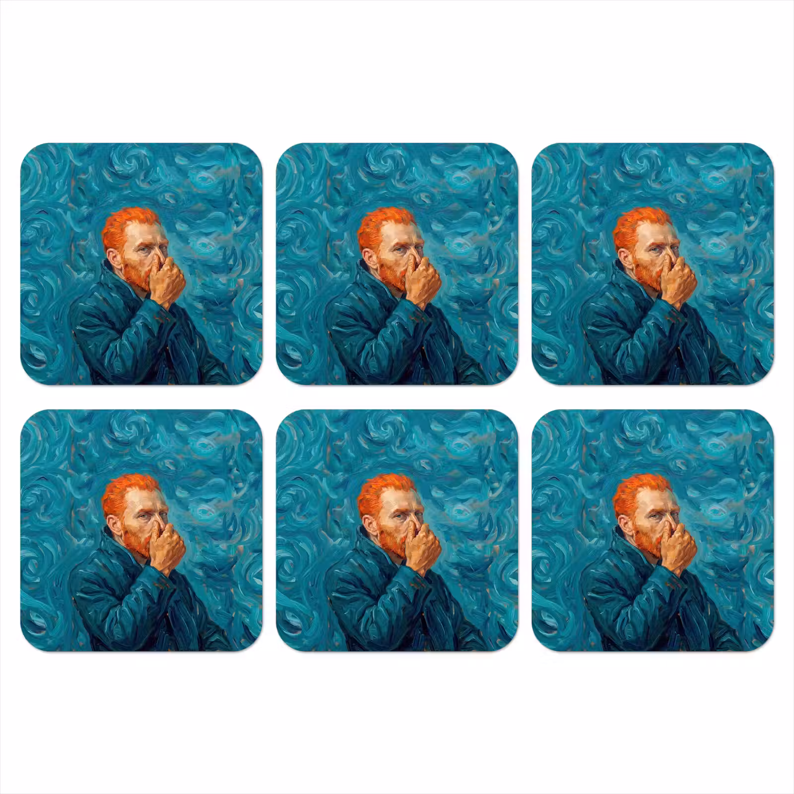 Onderzetter - Portret - Klassiek - Blauw — 1