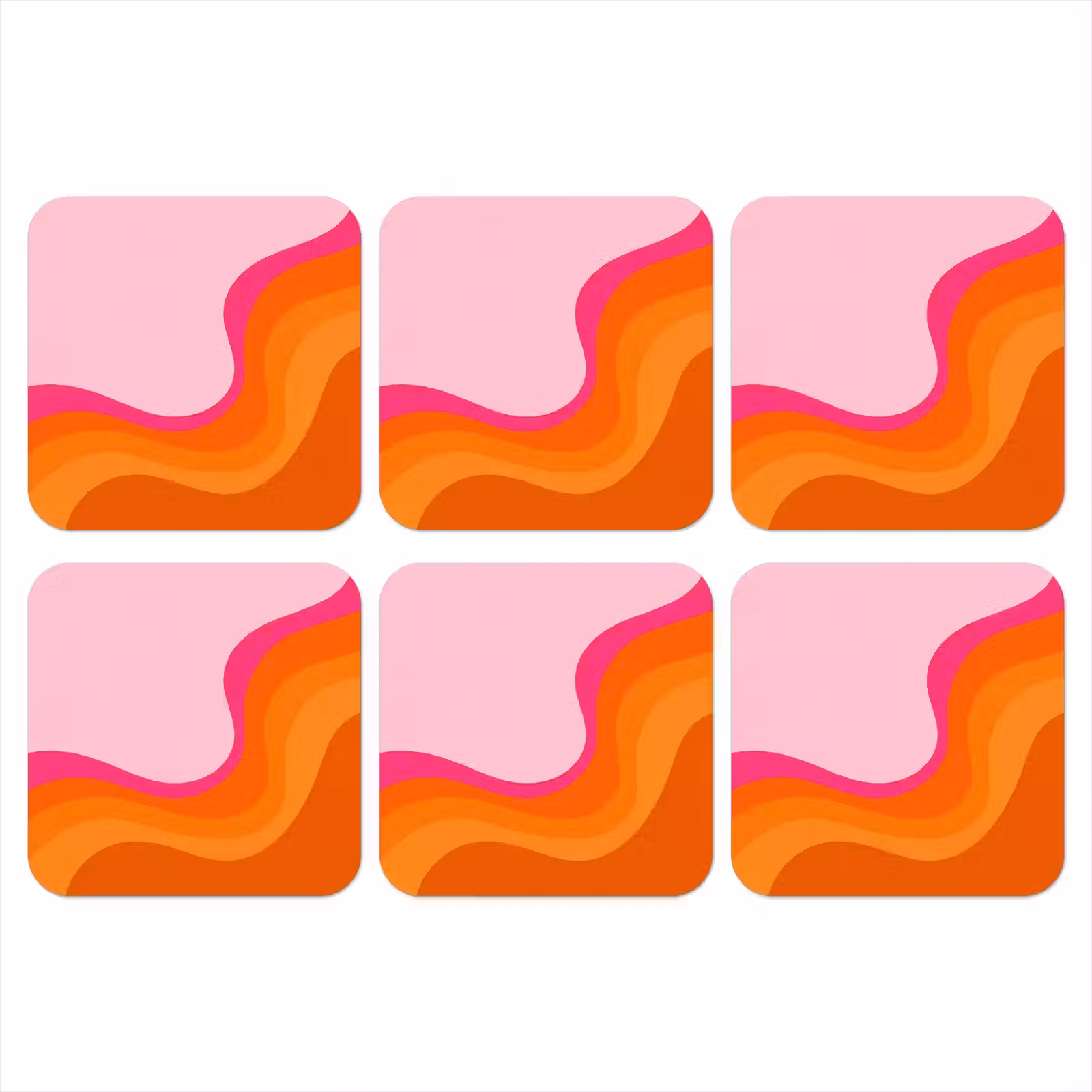 Onderzetter - Retro - Waves - Kleurrijk — 1