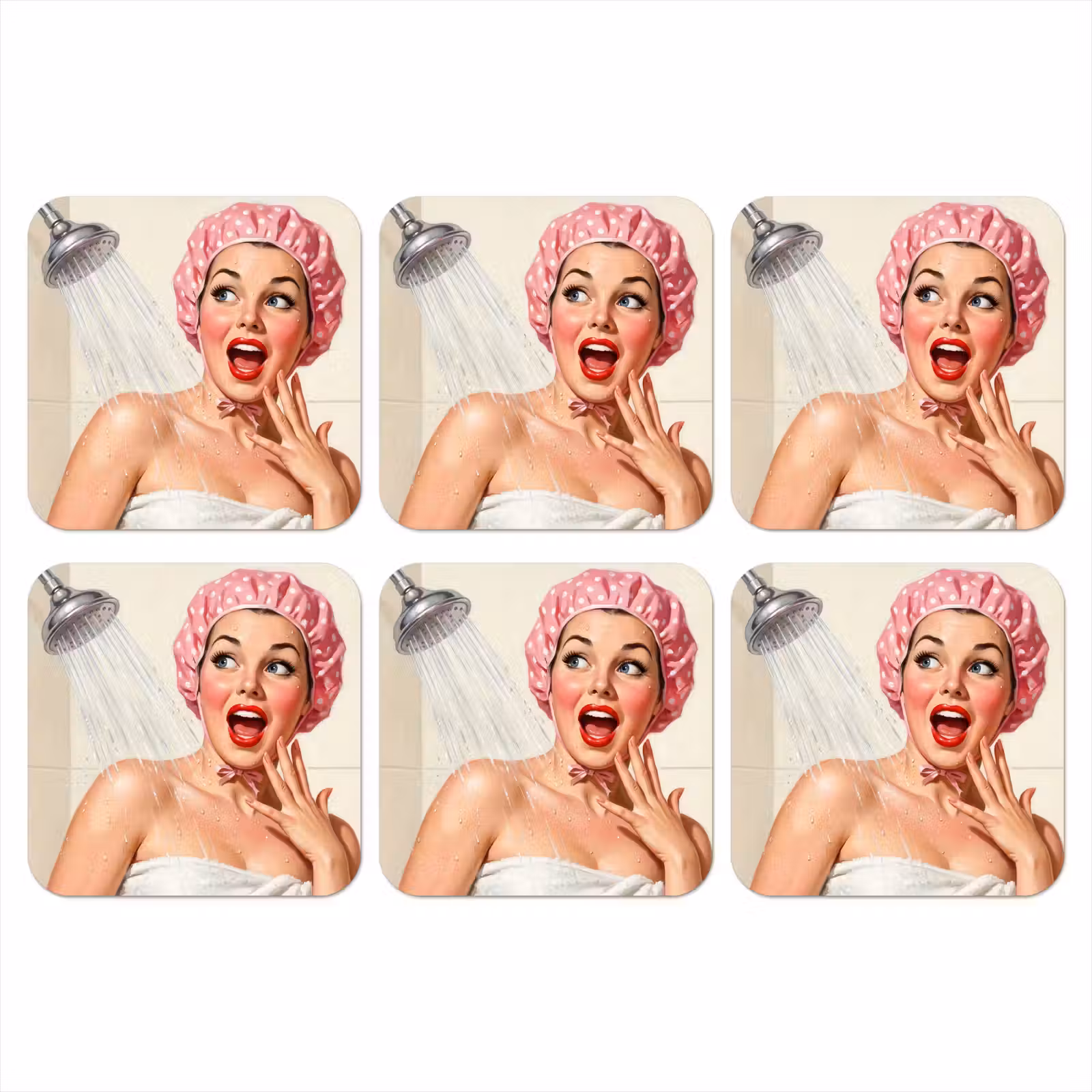 Onderzetter - Vrouw - Douche - Roze — 1