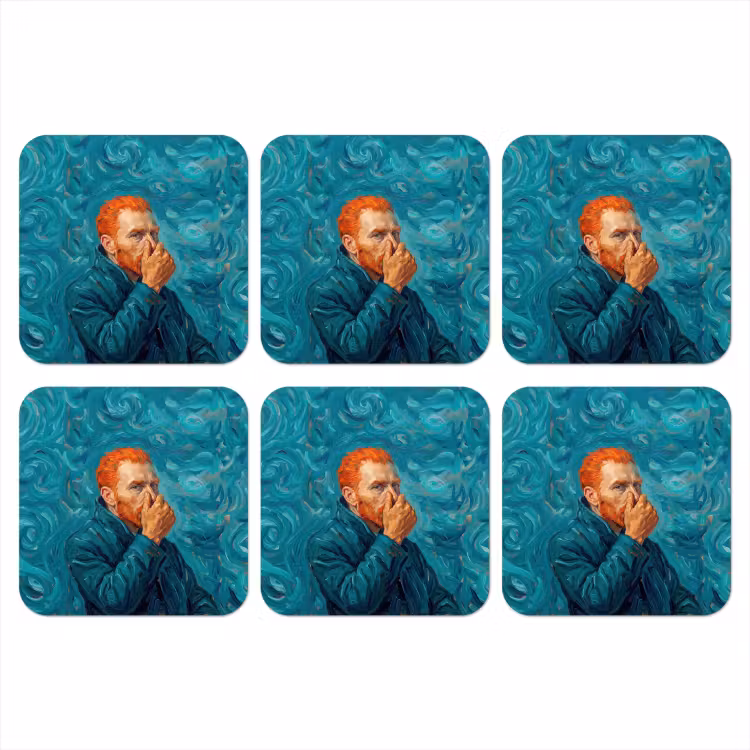 Onderzetter - Portret - Klassiek - Blauw — 1