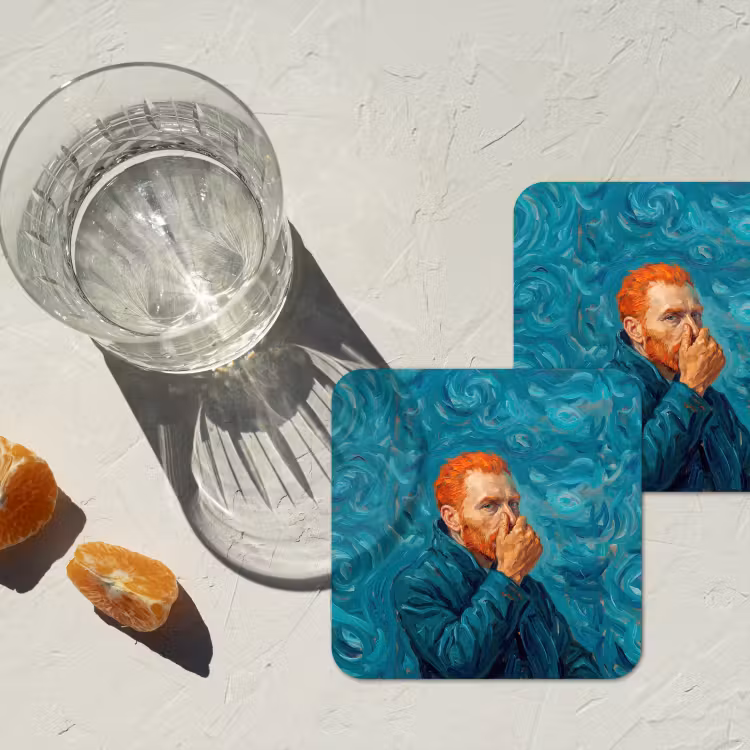 Onderzetter - Portret - Klassiek - Blauw — 3