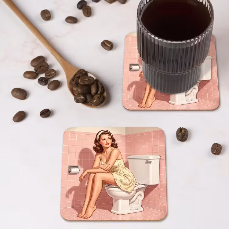 Onderzetter - Roze - Retro - Vrouw — 4