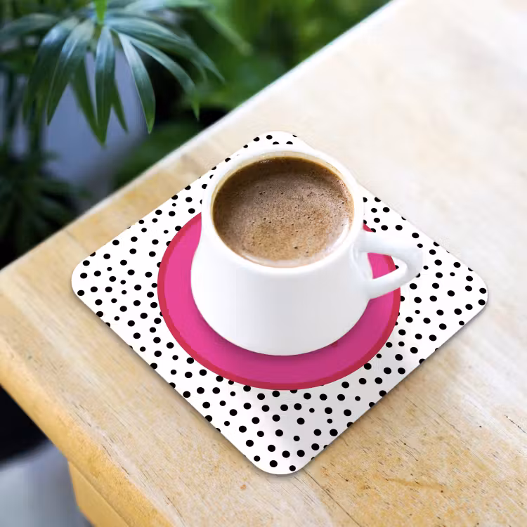 Onderzetter - Smiley - Roze - Stippen — 2