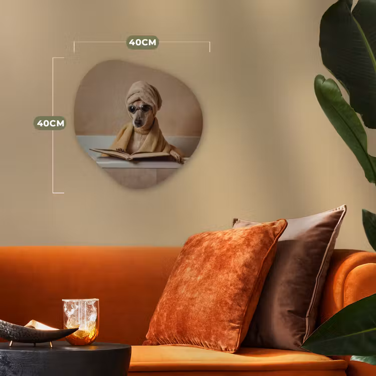 Organisch schilderij - Forex - Bad - Hond - Boek - Zonnebril — 4
