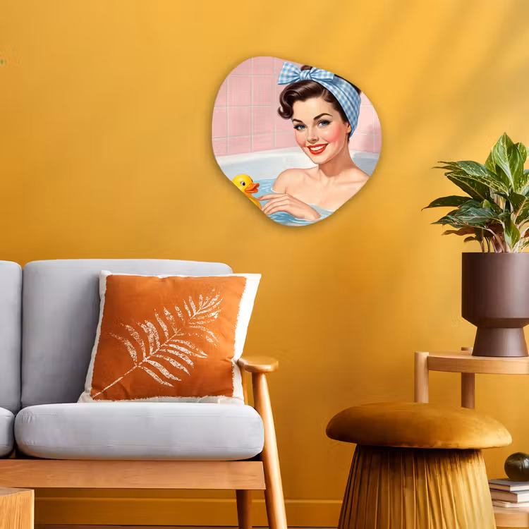 Organisch schilderij - Forex - Badkamer - Eend - Blauw — 3