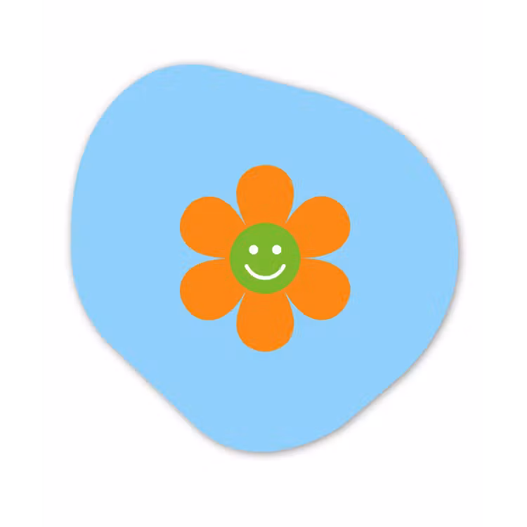 Organisch schilderij - Forex - Bloem - Smiley - Kleurrijk — 1