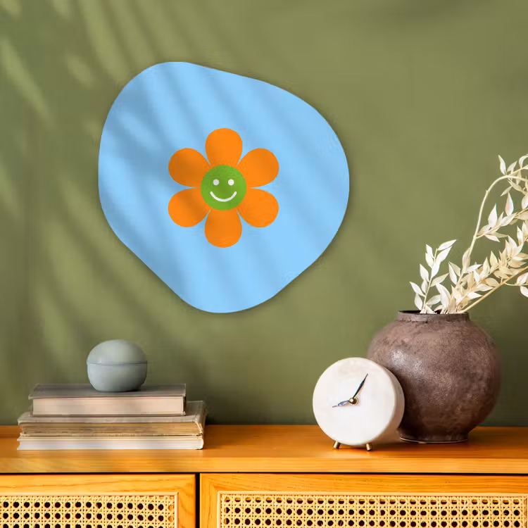 Organisch schilderij - Forex - Bloem - Smiley - Kleurrijk — 2