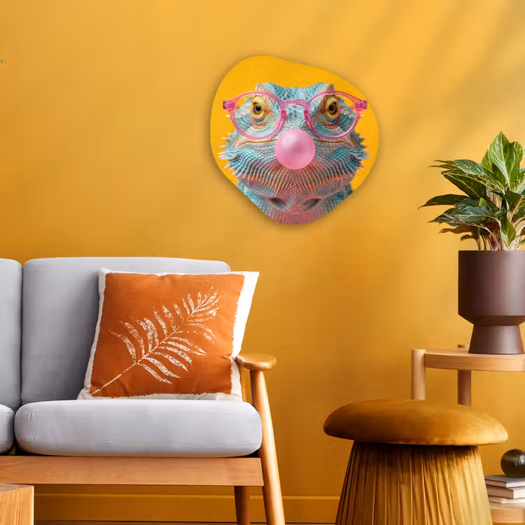Organisch schilderij - Forex - Kameleon - Kauwgom - Kleurrijk — 3