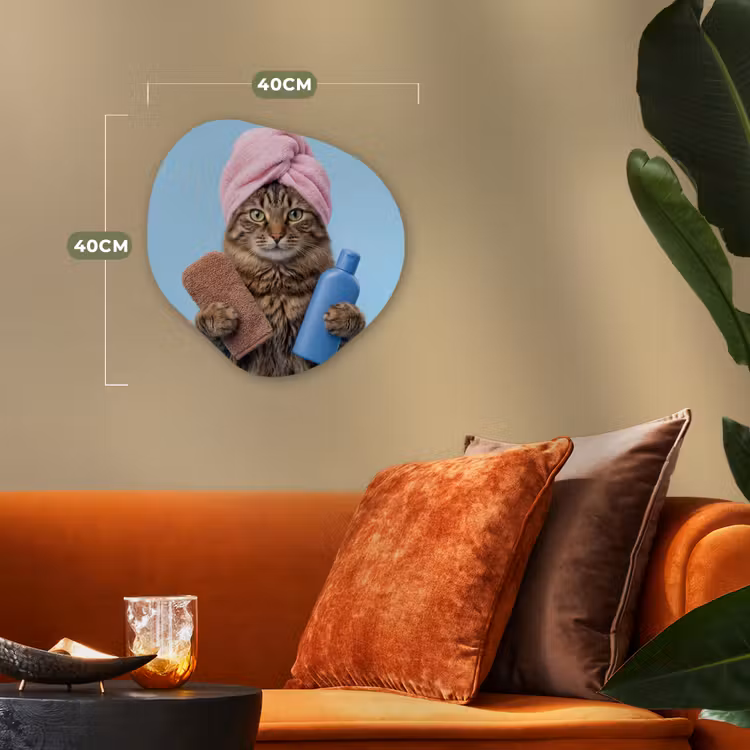 Organisch schilderij - Forex - Kat - Handdoek - Washand - Zeep — 4