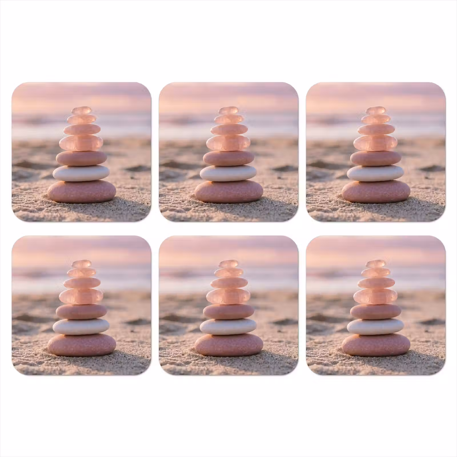 Onderzetter - Stenen - Zand - Roze — 1