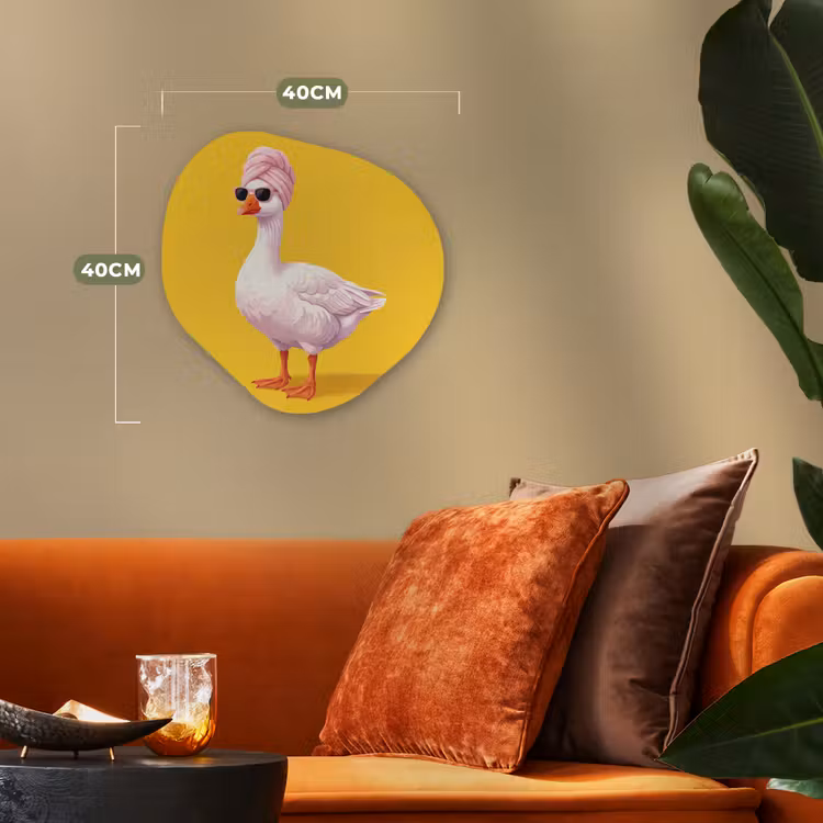 Organisch schilderij - Forex - Eend - Zonnebril - Geel — 4