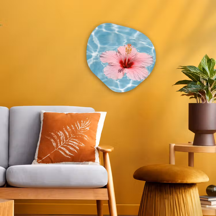 Organisch schilderij - Forex - Hibiscus - Water - Roze — 3