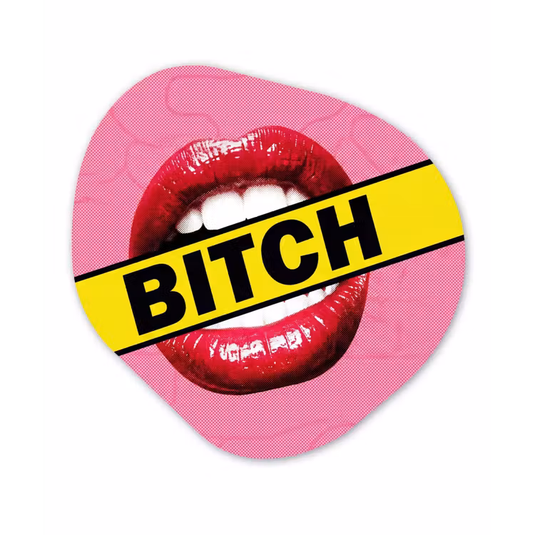 Organisch schilderij - Forex - Lippen - Tekst - Kleurrijk — 1