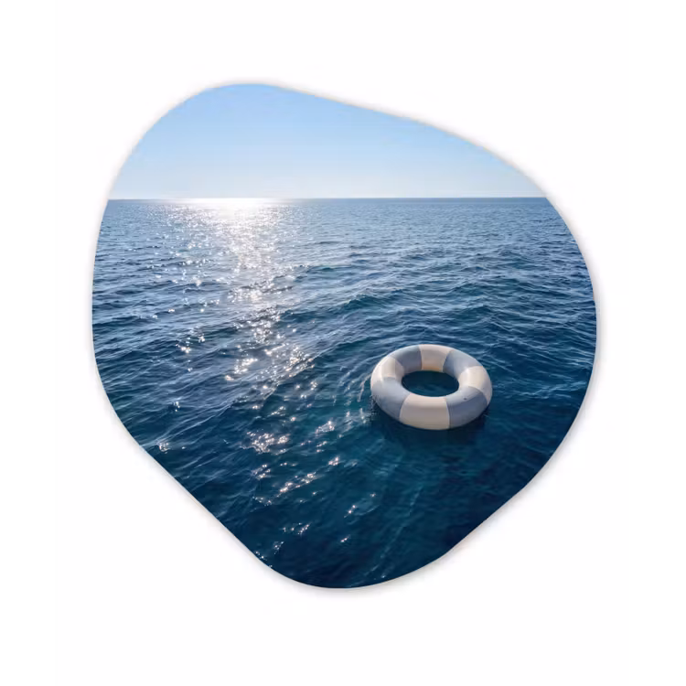 Organisch schilderij - Forex - Oceaan - Zwemband - Horizon — 1