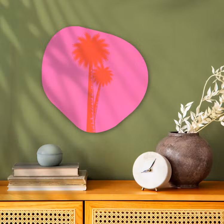 Organisch schilderij - Forex - Palmbomen - Modern - Roze — 2