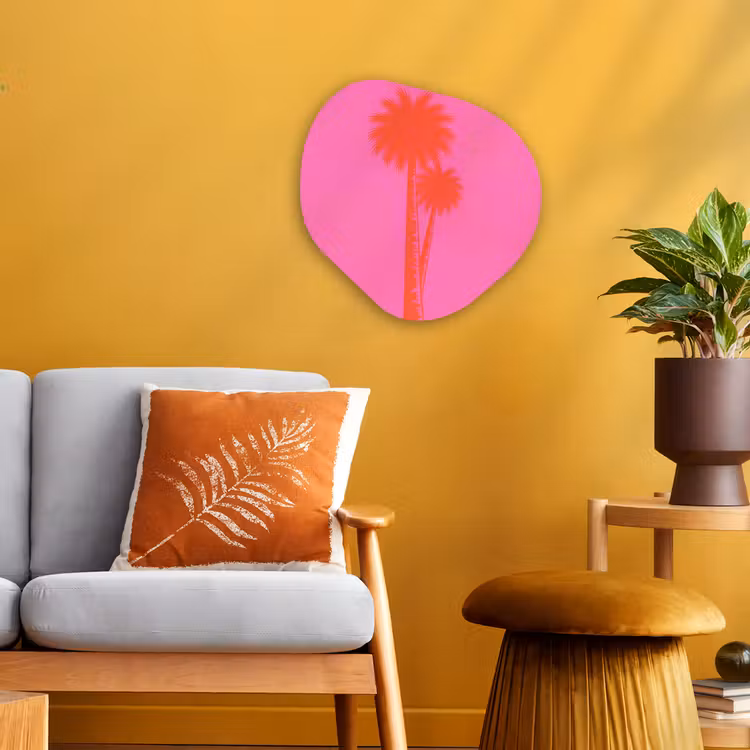 Organisch schilderij - Forex - Palmbomen - Modern - Roze — 3