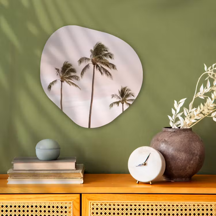 Organisch schilderij - Forex - Palmbomen - Zonsondergang - Roze — 2