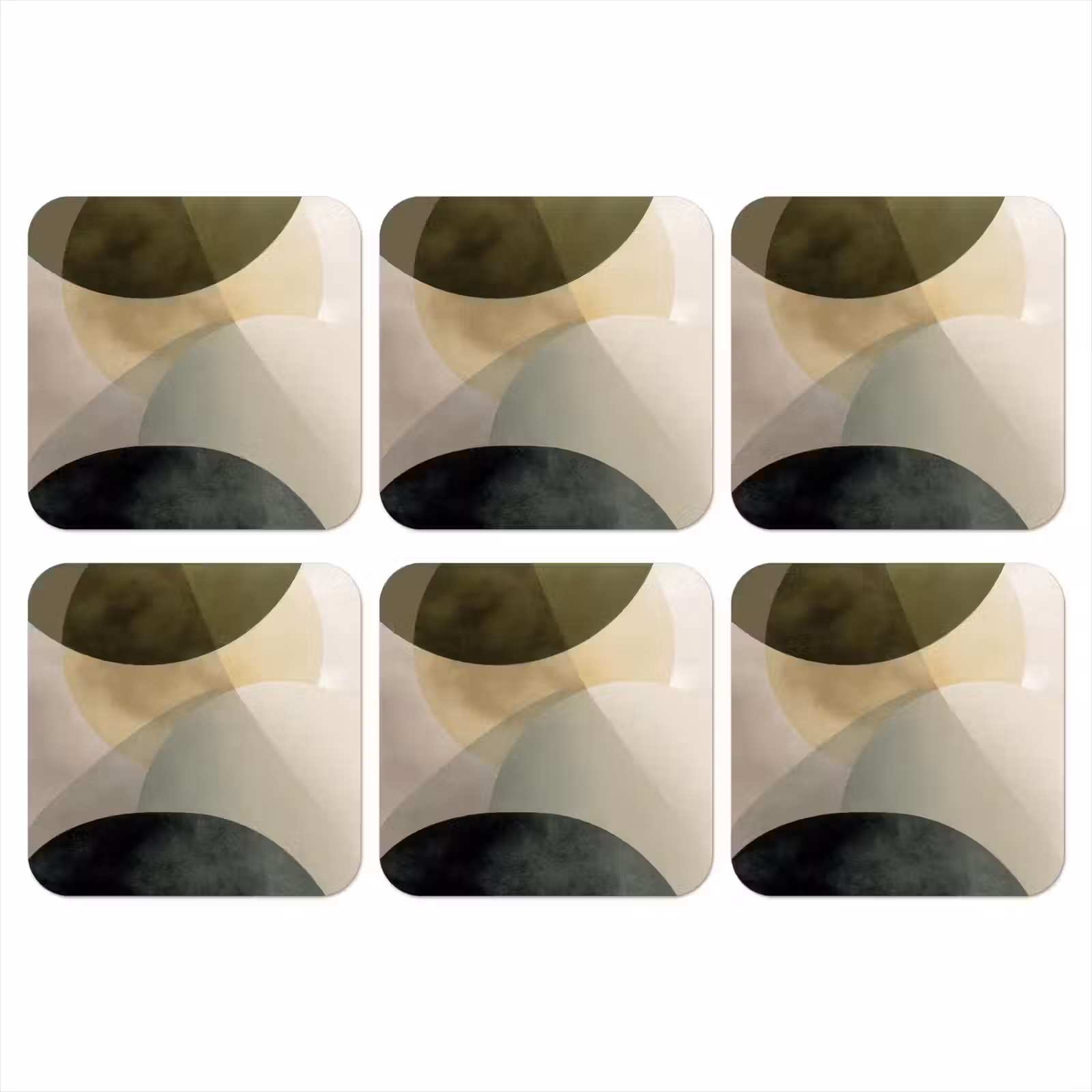 Onderzetter - Vlakken - Abstract - Beige - Cirkels — 1