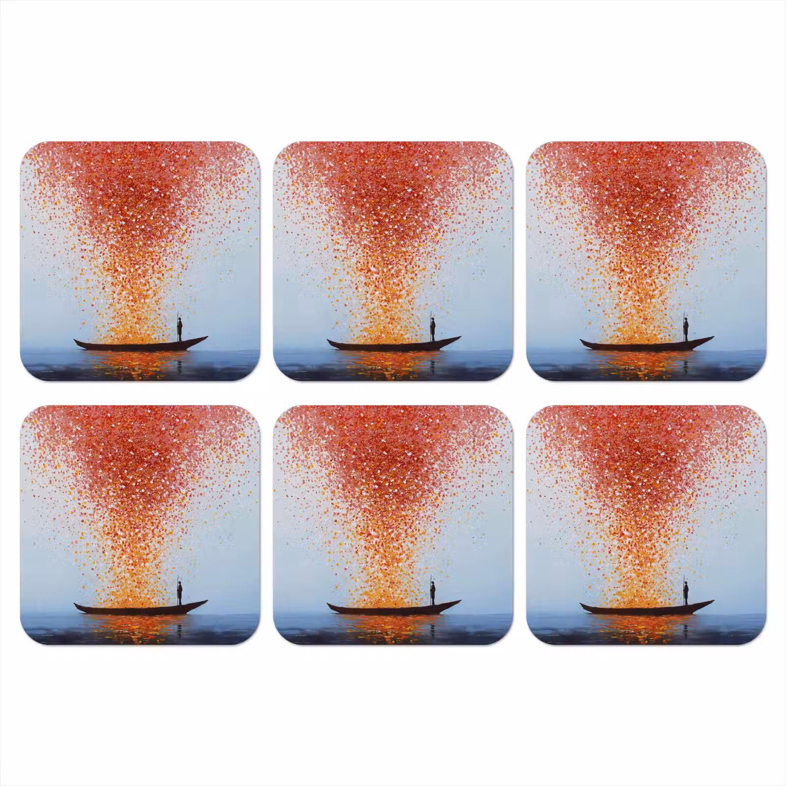 Onderzetter - Wolk - Confetti - Boot - Wateroppervlakte — 1