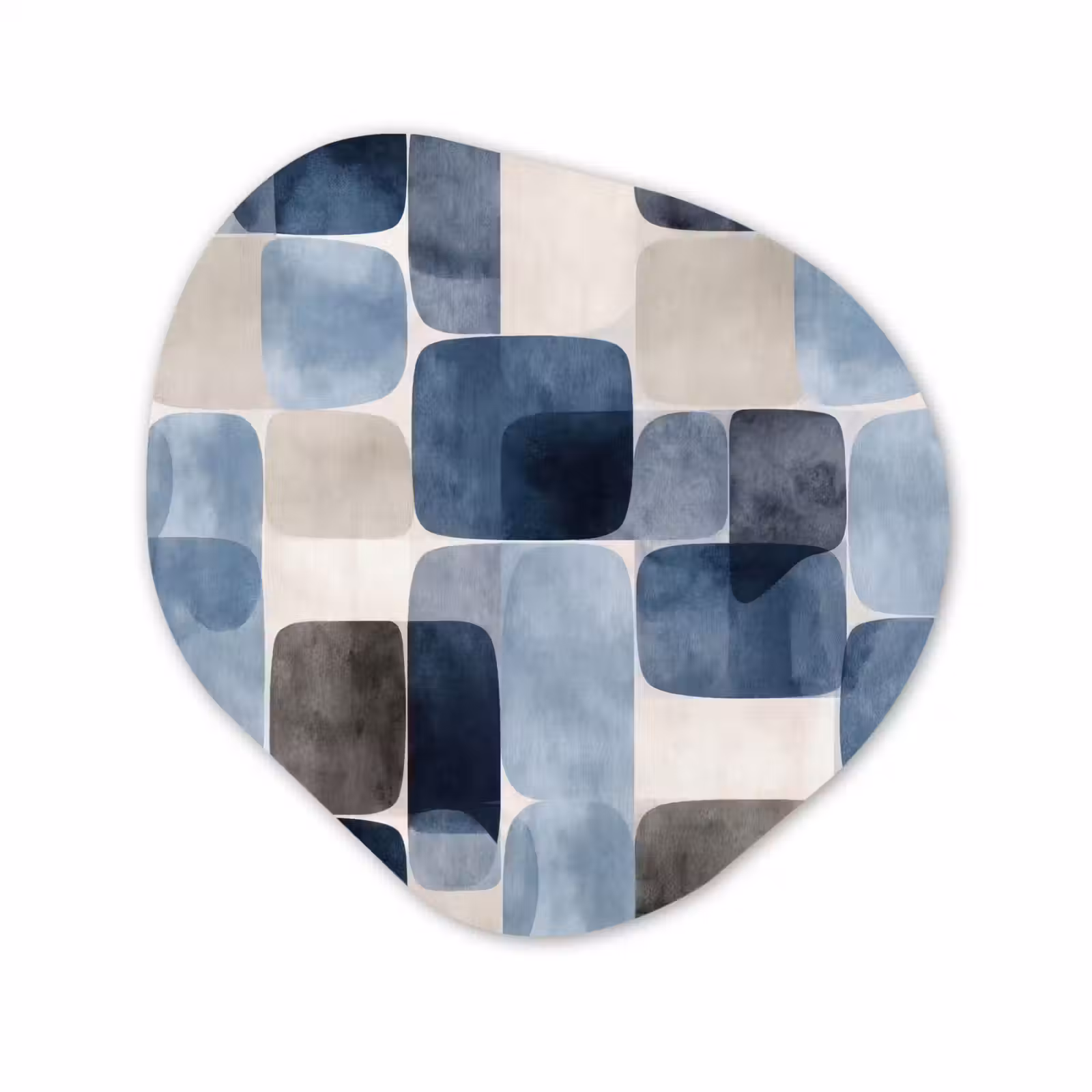 Organisch schilderij - Forex - Patroon - Blauw - Vierkanten — 1