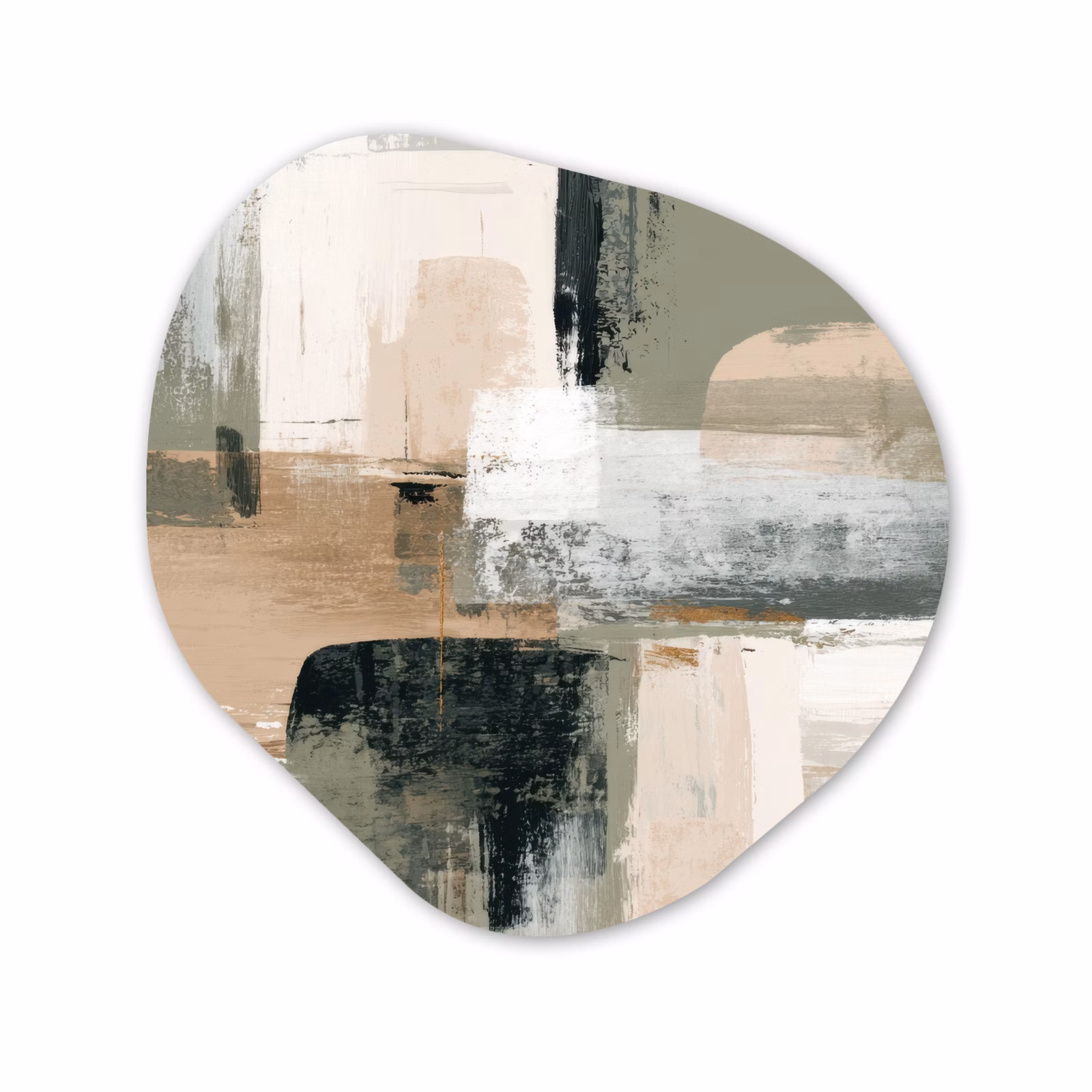 Organisch schilderij - Forex - Penseelstreken - Abstract - Aardetinten — 1