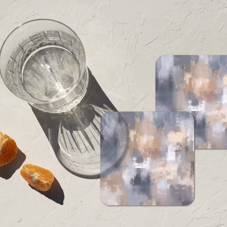 Onderzetter - Penseelstreken - Schilderij - Beige — 3