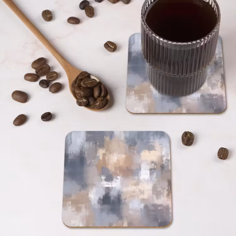 Onderzetter - Penseelstreken - Schilderij - Beige — 4