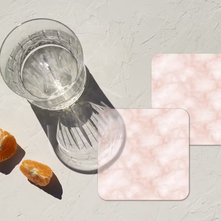 Onderzetter​ - Roze - Marmer - Crème — 3