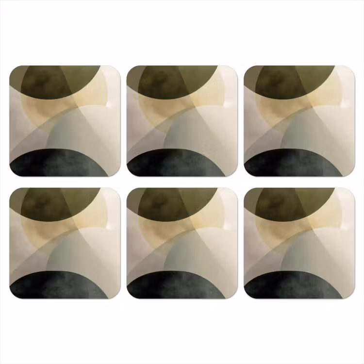 Onderzetter - Vlakken - Abstract - Beige - Cirkels — 1