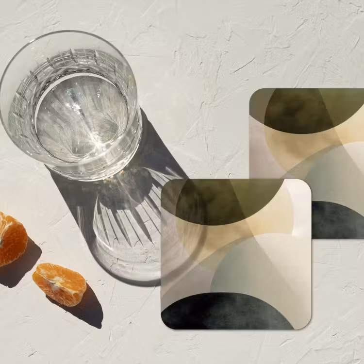 Onderzetter - Vlakken - Abstract - Beige - Cirkels — 3