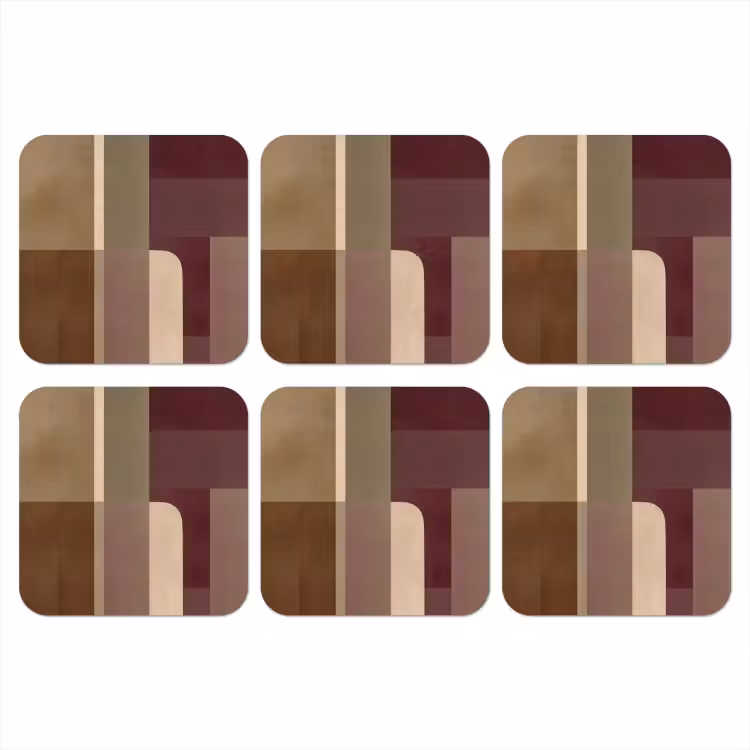 Onderzetter - Vlakken - Abstract - Bordeaux - Lijnen — 1