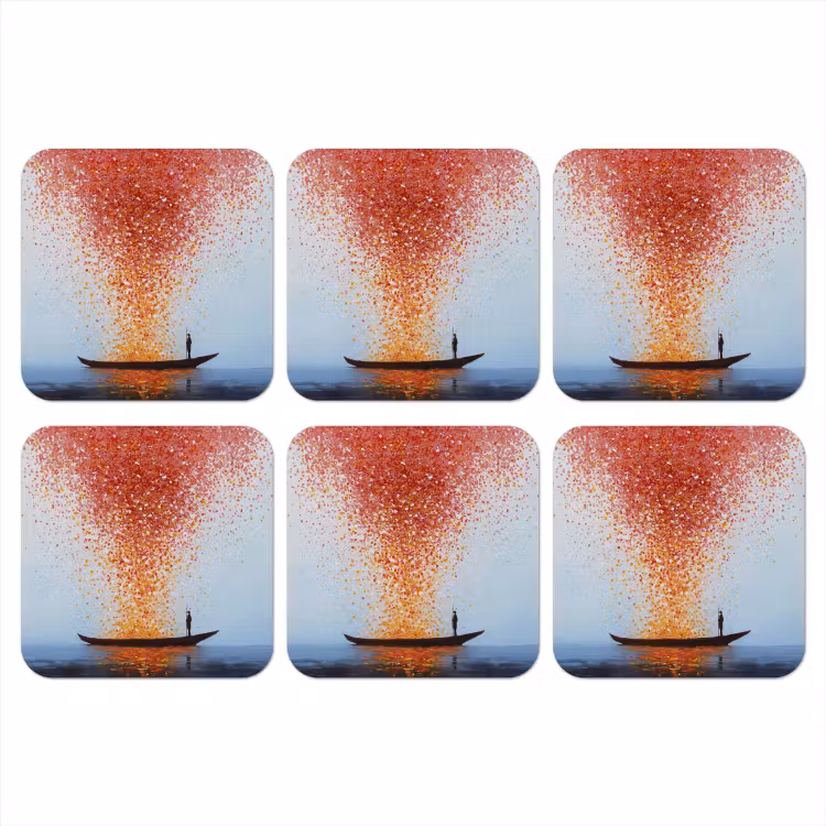 Onderzetter - Wolk - Confetti - Boot - Wateroppervlakte — 1