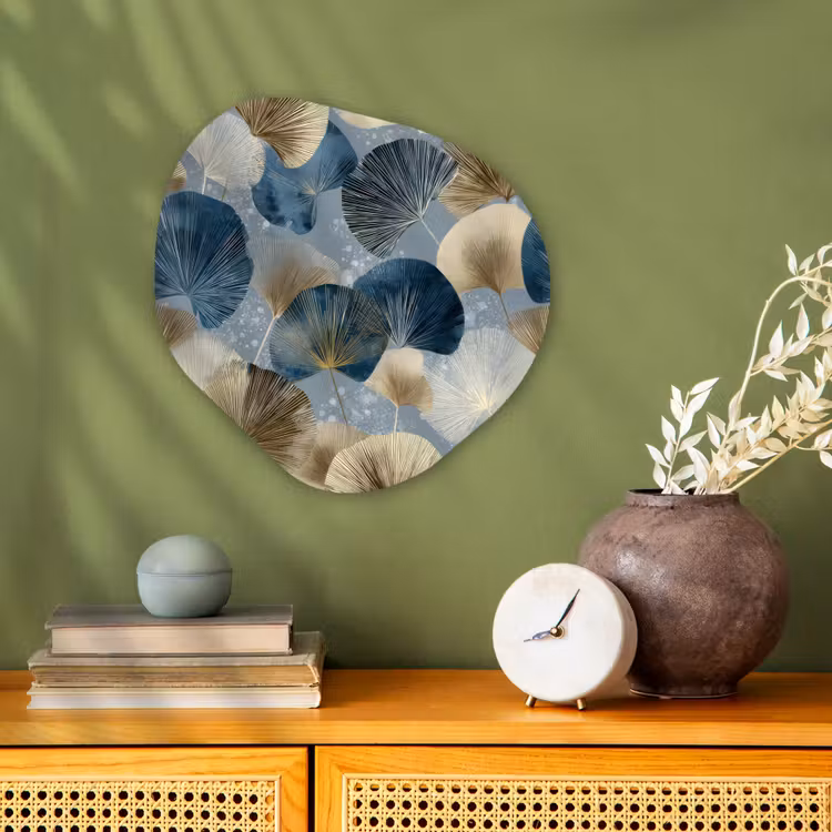 Organisch schilderij - Forex - Bladeren - Abstract - Goud - Blauw — 2