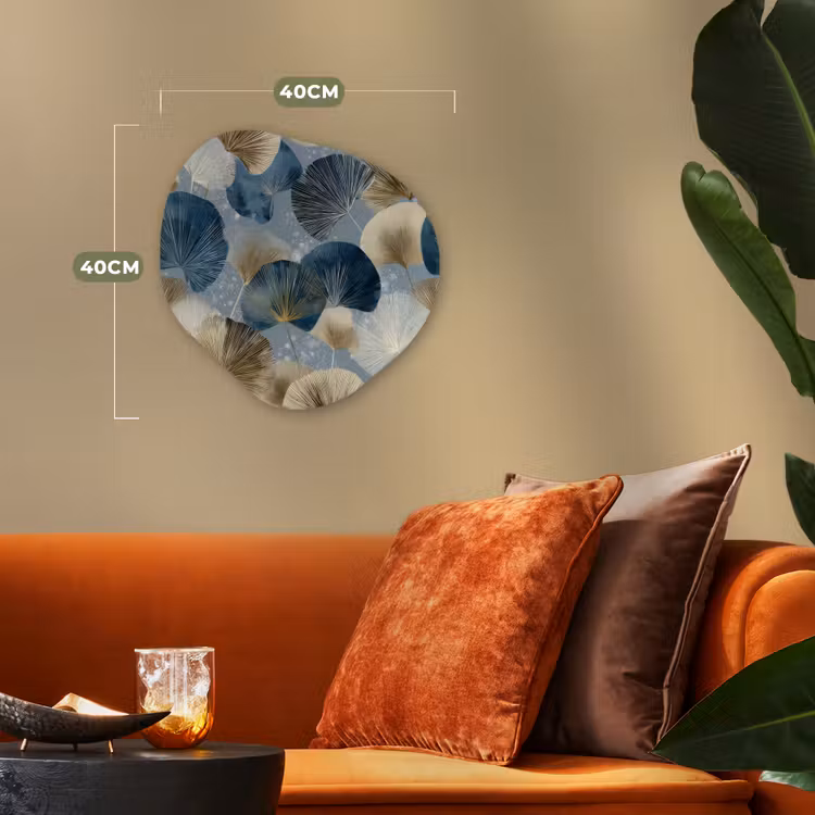 Organisch schilderij - Forex - Bladeren - Abstract - Goud - Blauw — 4