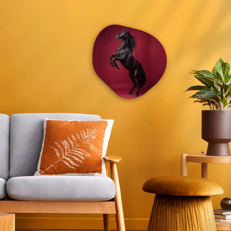 Organisch schilderij - Forex - Hengst - Steigert - Rood — 3