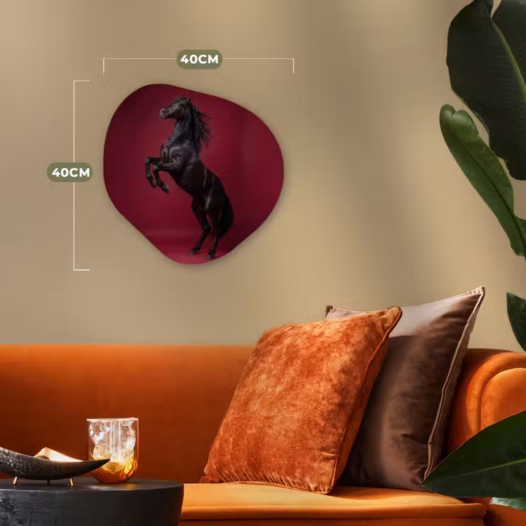 Organisch schilderij - Forex - Hengst - Steigert - Rood — 4