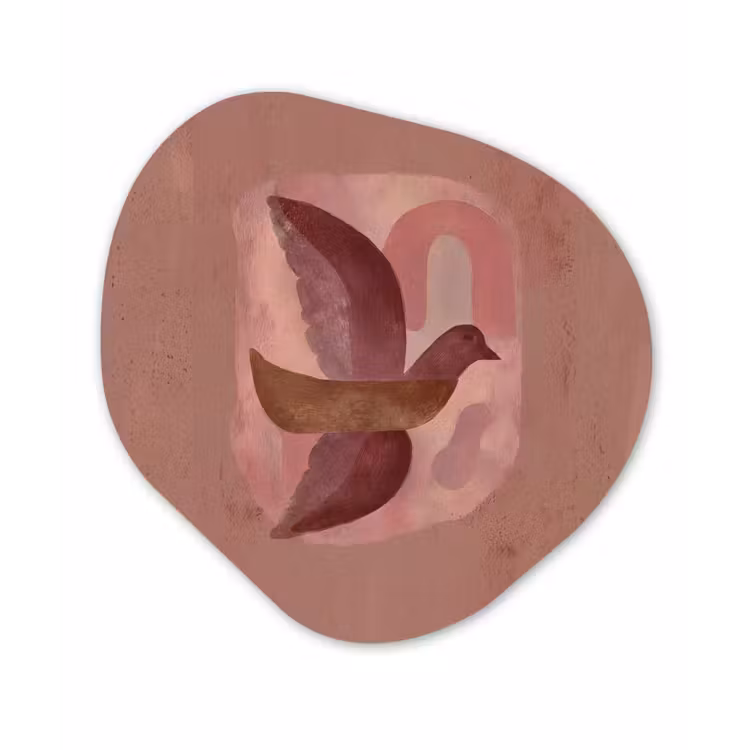 Organisch schilderij - Forex - Illustratie - Vogels - Abstract - Roze — 1