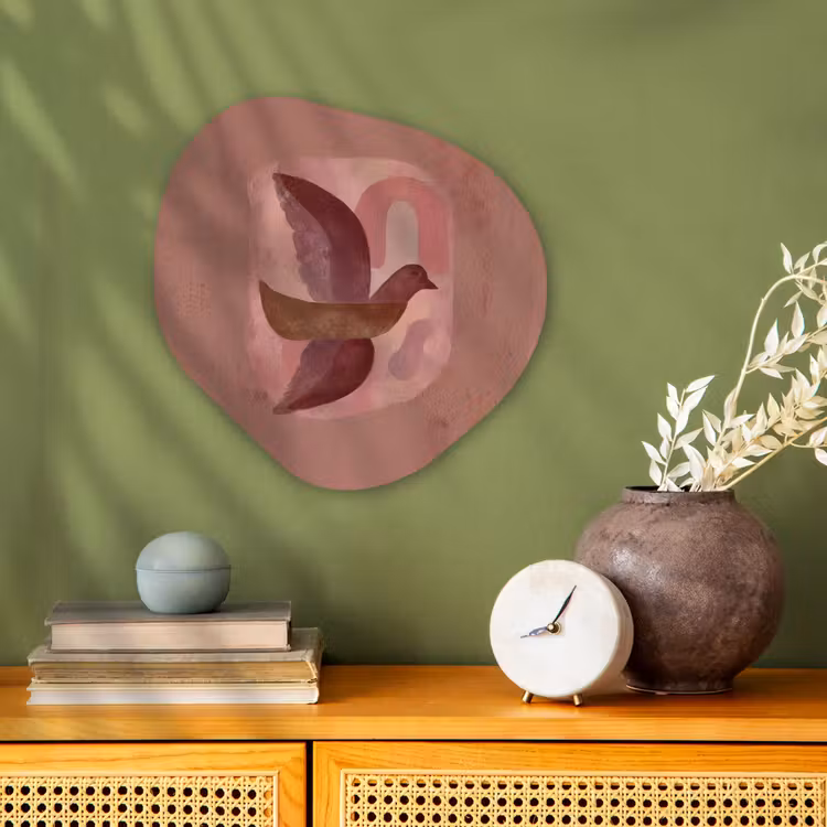 Organisch schilderij - Forex - Illustratie - Vogels - Abstract - Roze — 2