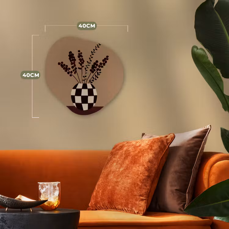 Organisch schilderij - Forex - Minimalistisch - Vaas - Bloemen - Bruin — 4