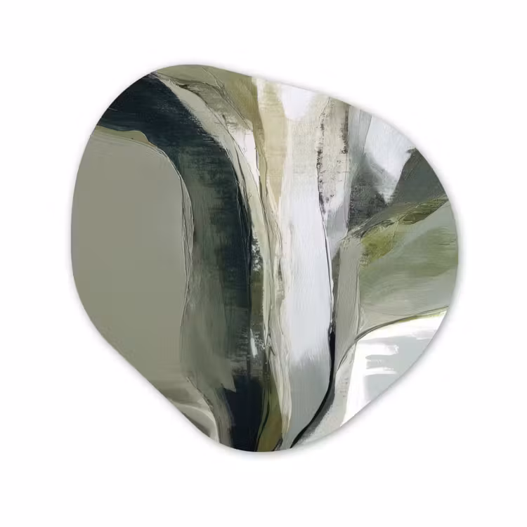 Organisch schilderij - Forex - Natuur - Abstract - Groen - Penseelstreken — 1
