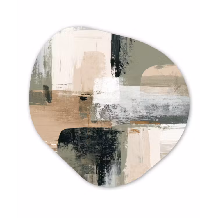 Organisch schilderij - Forex - Penseelstreken - Abstract - Aardetinten — 1