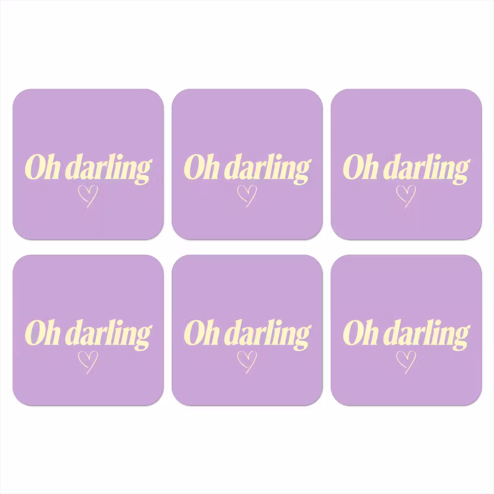 Onderzetter - Oh darling - Hart - Paars — 1