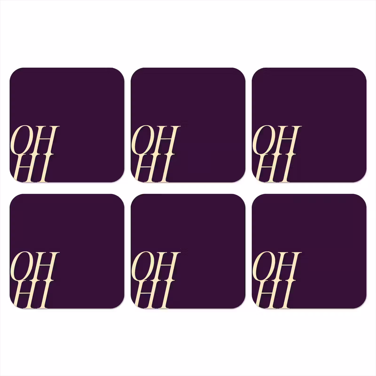 Onderzetter - Oh hi - Paars - Cursief — 1