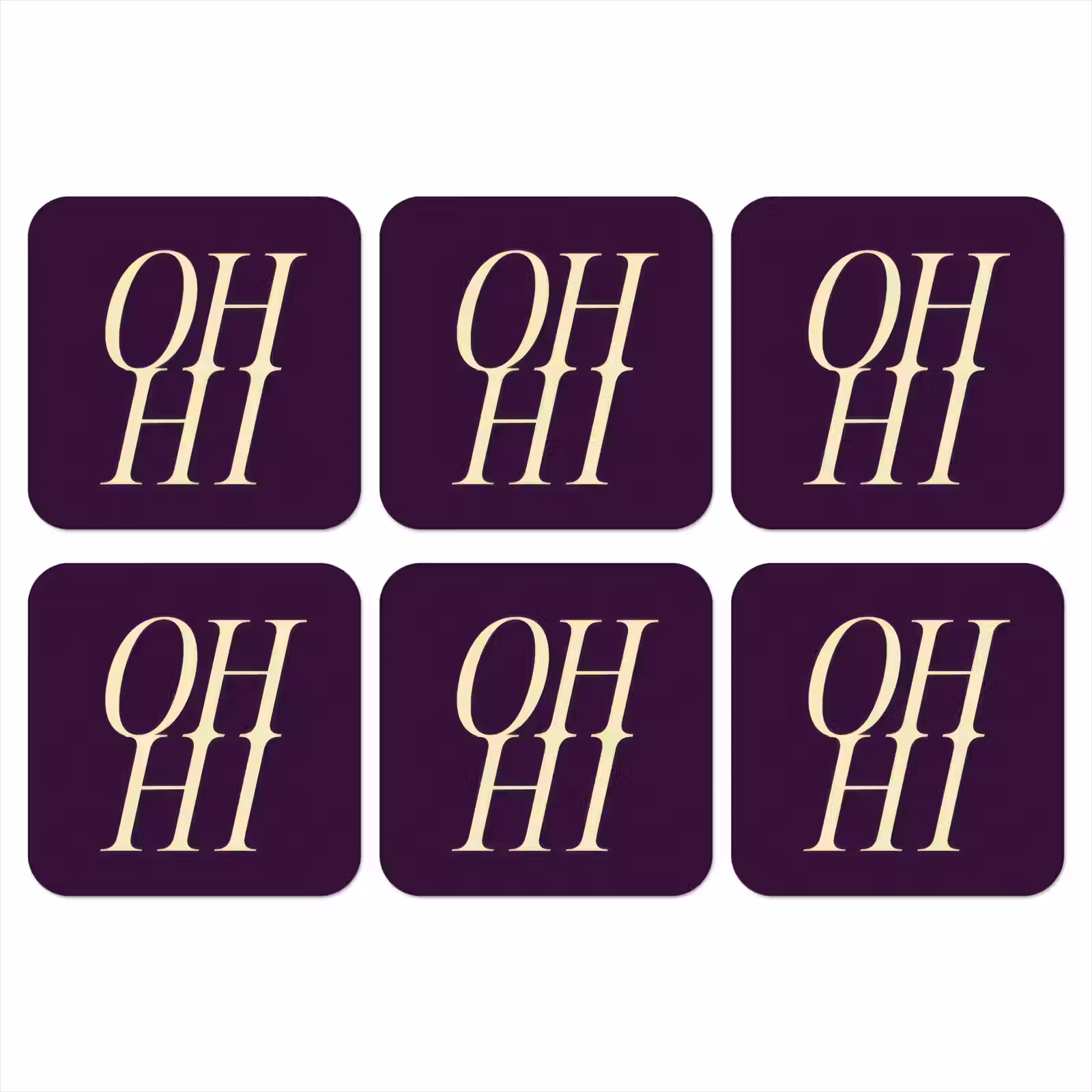 Onderzetter - Oh hi - Paars - Minimalistisch — 1