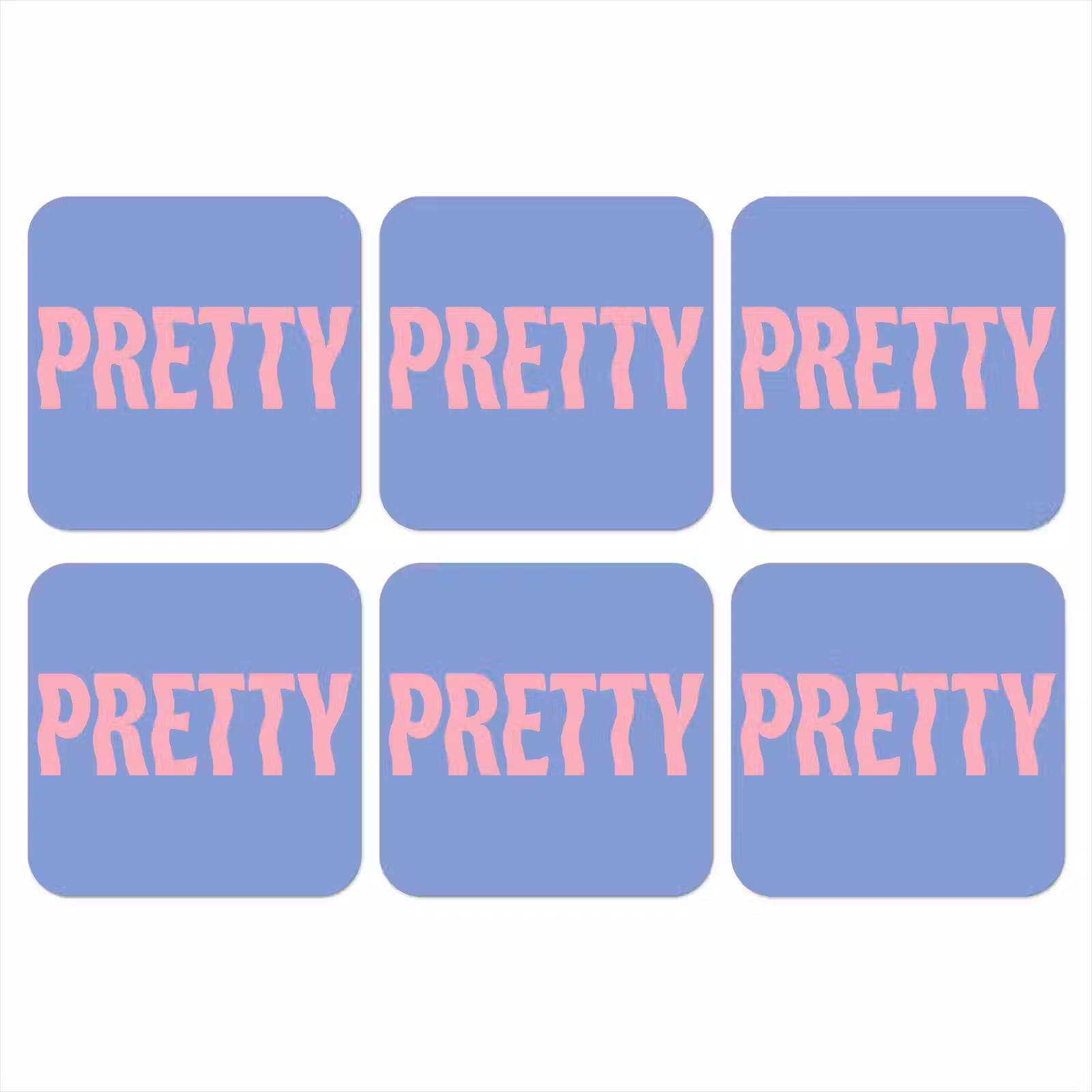 Onderzetter - Pretty - Roze - Blauw - Golvend — 1