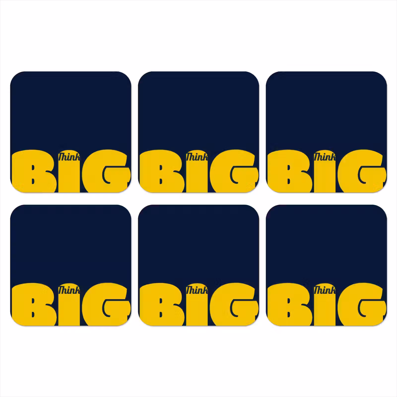 Onderzetter - Think big - Blauw - Geel — 1