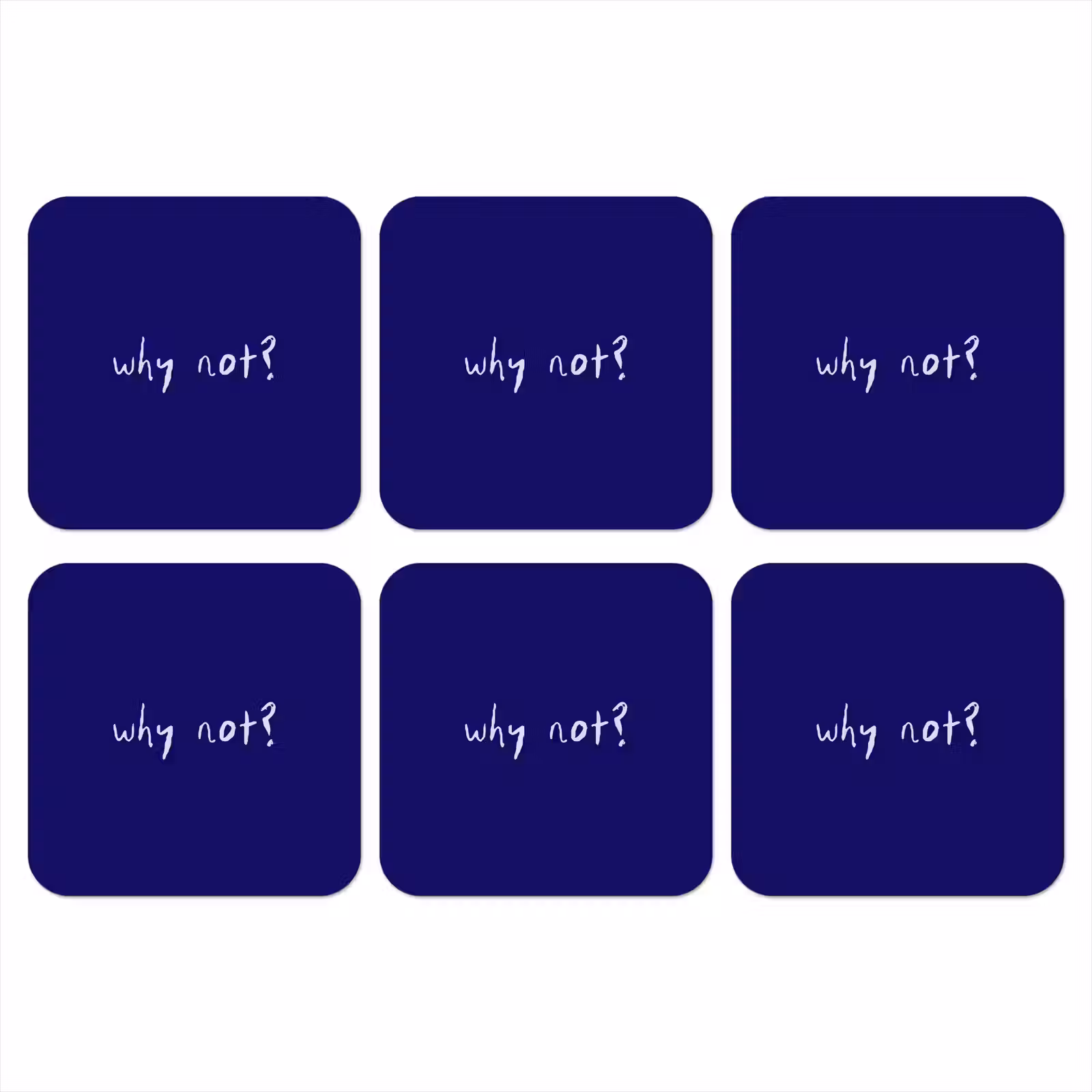 Onderzetter - Why not - Blauw - Handgeschreven — 1