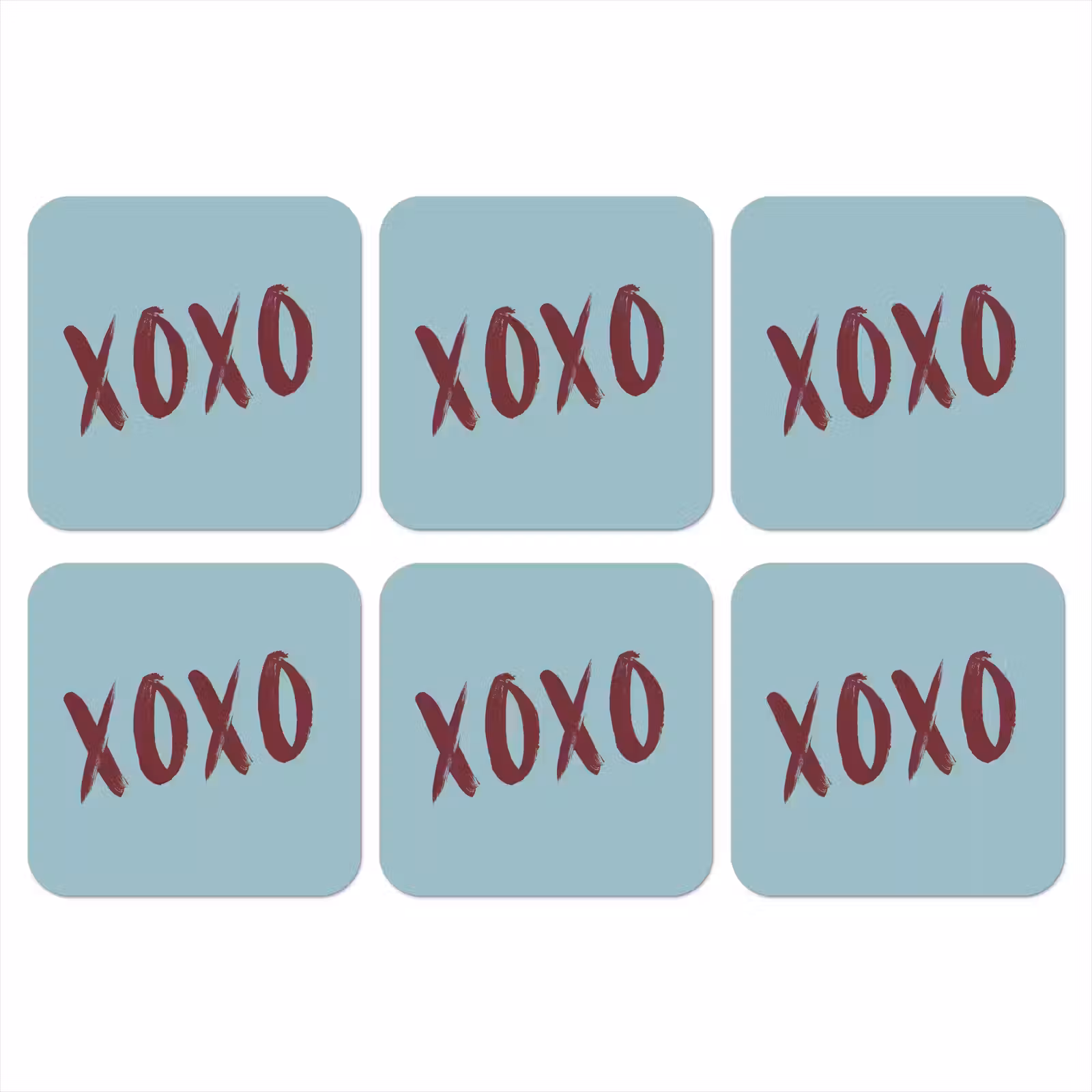 Onderzetter - XOXO - Blauw - Rood — 1