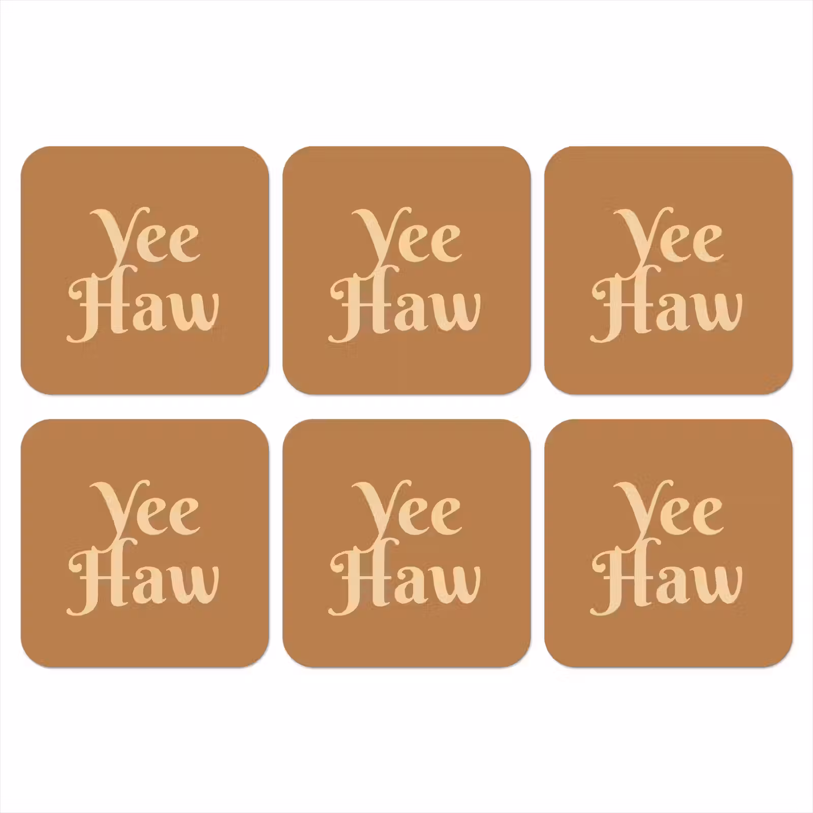 Onderzetter - Yee haw - Bruin - Minimalistisch — 1